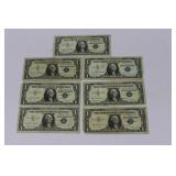 (7) SERIES 1957-B $1 SILVER CERTIFICATES