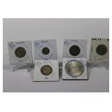 (6) ASSORTED SILVER FOREIGN COINS