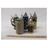 (5) ASSORTED BEER STEINS