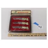 WINCHESTER LTD. EDIT. ERSATZ SCRIMSHAW KNIFE SET