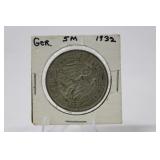 1932-F GERMANY 5M OAK TREE WEIMAR REPUBLIC