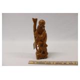 CHINESE GOD OF LONGEVITY WOODEN SCULPTURE