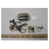 TRINKET HOLDER W/ RELIGIOUS JEWELRY