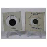 1891 INDIAN HEAD CENT & 3 CENT SILVER PIECE