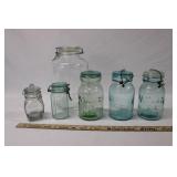 ASSORTED GLASS JARS