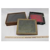 ANTIQUE SHADOWBOX, DISPLAY CABINET, & CHILDS