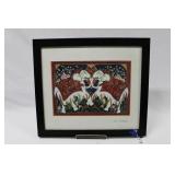 "DUAL ELEPHANTS" LITHO PRINT BY MARA ABBOUD