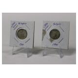 1944 5 CENTAVOS & 1944-D 20 CENTAVOS SILVER COINS