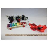 VINTAGE BLOW MOLD DOG & FISHER PRICE TOYS