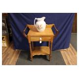 ANTIQUE DRY SINK W/ IRONSTONE PITCHER