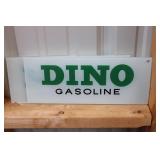 (2) DINO GASOLINE AD GLASS (ONE IS BROKEN)