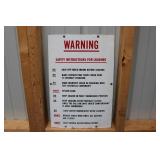 ORIG. PORCELAIN LOADING SAFETY INSTRUCTIONS SIGN