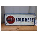 CAST IRON "GULF SOLD HERE" SIGN