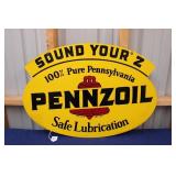LARGE 1968 DSP PENNZOIL "SOUND YOUR Z" SIGN