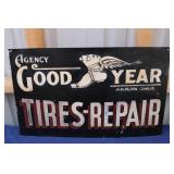 SINGLE SIDED METAL GOOD YEAR TIRES-REPAIR SIGN