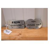 EXXON GASOLINE & AVGAS 100 METAL ID PUMP TAGS