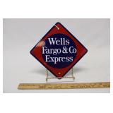 PORCELAIN WELLS FARGO & CO EXPRESS SIGN