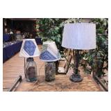 ONE TABLE LAMP & TWO CANNING JAR LAMPS