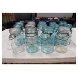 CRATE OF CANNING JARS & LIDS