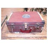 U.C.T SUITCASE W/ VINTAGE CHRISTMAS ITEMS