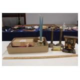 BRASS CANDLESTICKS & OTHER DECOR