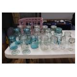 CRATE OF CANNING JARS