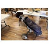 GOLF BAG W/ CART & CLUBS