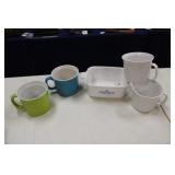 CORNINGWARE CASSEROLE DISH & CUPS