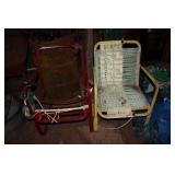 FOUR ANTIQUE METAL CHAIRS