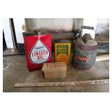 RED WING & DELCO OIL CANS, GULFWAX, & WORTH CAN