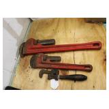 THREE PIPE WRENCHS