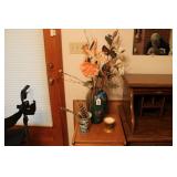 CHINA BLUE PORCELAIN VASE & TWO UNMARKED VASES