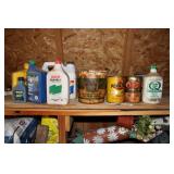 ASSORTED OIL CANS & GREASE