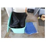 TOTE OF MOVING BLANKETS & TARPS