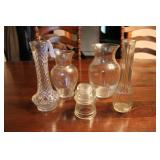 GLASS VASES & HEMINGWAY INSULATOR