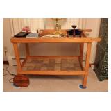 WOODEN CART W/ WHEELS
