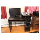 COMPUTER DESK W/ COMPUTER, MONITOR & ELECTRONICS