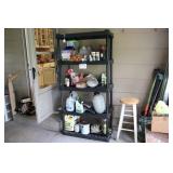 PLASTIC SHELF W/ CONTENTS