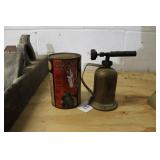 ANTIQUE BLOW TORCH & CAN