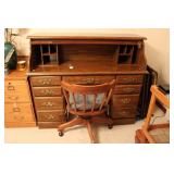 ROLL TOP DESK W/ CHAIR