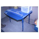 ENAMEL TOP TABLE W/ WOODEN EXTENSIONS & LEGS