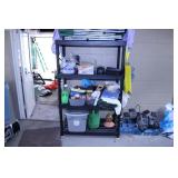 PLASTIC SHELF W/ CONTENTS