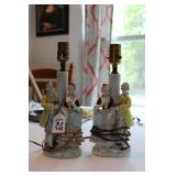 2 JAPAN CERAMIC TABLE LAMP COLONIAL