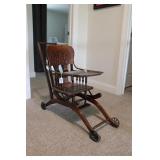 ANTIQUE CHILD ADJUSTABLE CHAIR