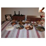 13 KNOWLES NORMAN ROCKWELL PLATES AND STORAGE