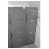 2 GREY METAL FILE CABINETS