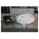 BUTTERFLY PLATE & PIANO MUSIC BOX