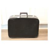 BLACK LEATHER SUITCASE