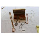 ASSORTMENT OF JEWELRY & BOX