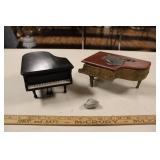 PIANO MUSIC BOXES (DAMAGES) & PEWTER PIANO